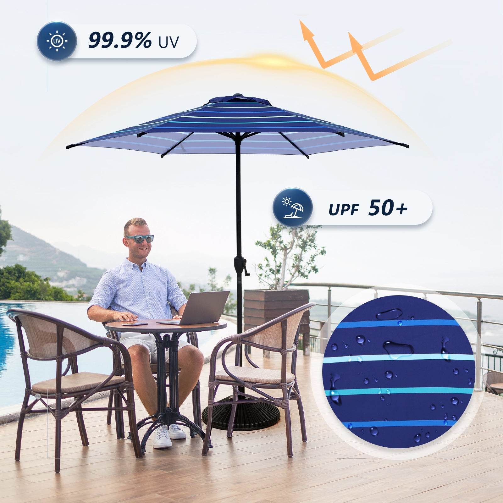Lyon | 9ft Market Umbrella - Abba Patio