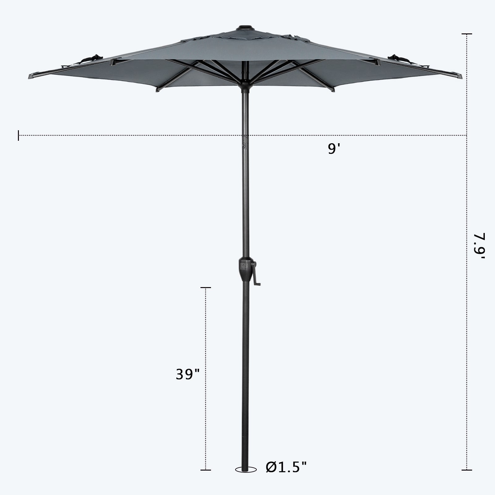Lyon | 9ft Market Umbrella - Abba Patio