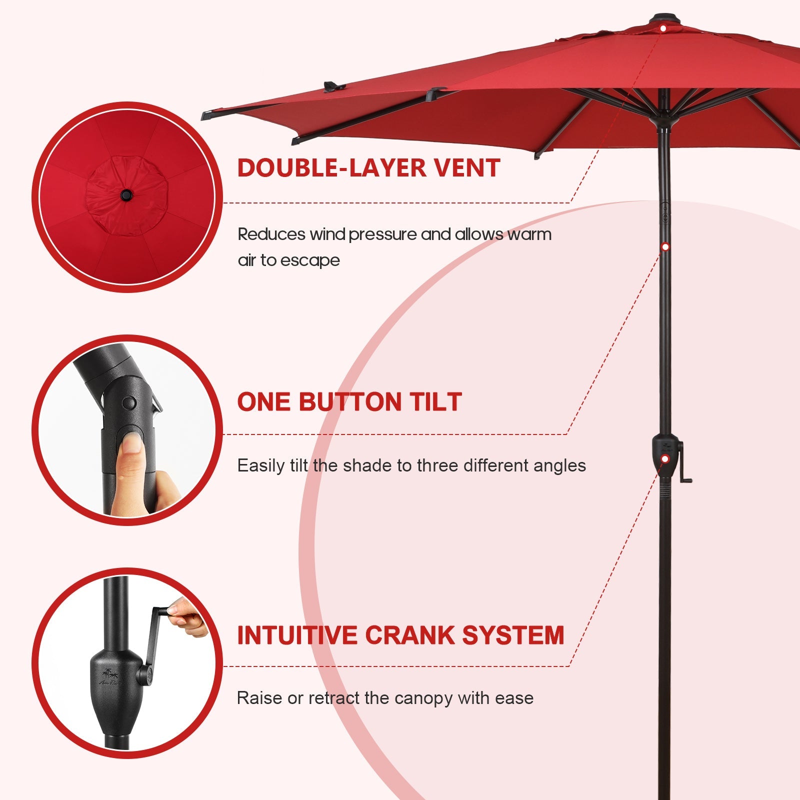 Lyon | 9ft Market Umbrella - Abba Patio