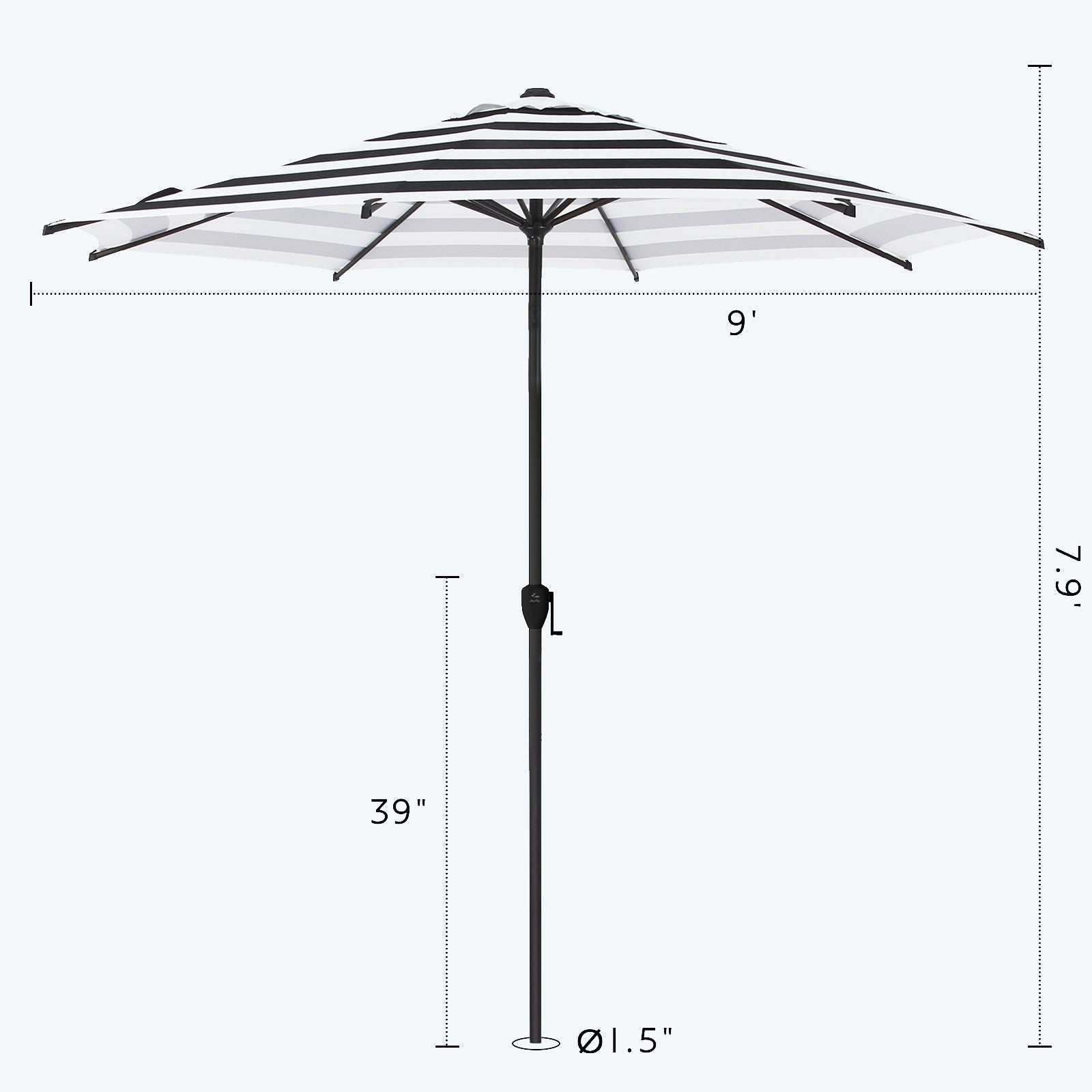 Lyon | 9ft Market Umbrella - Abba Patio