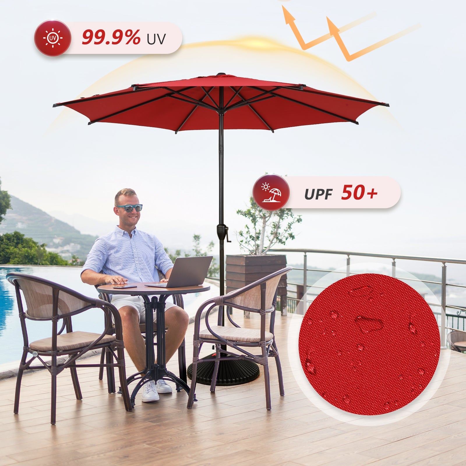 Lyon | 9ft Market Umbrella - Abba Patio