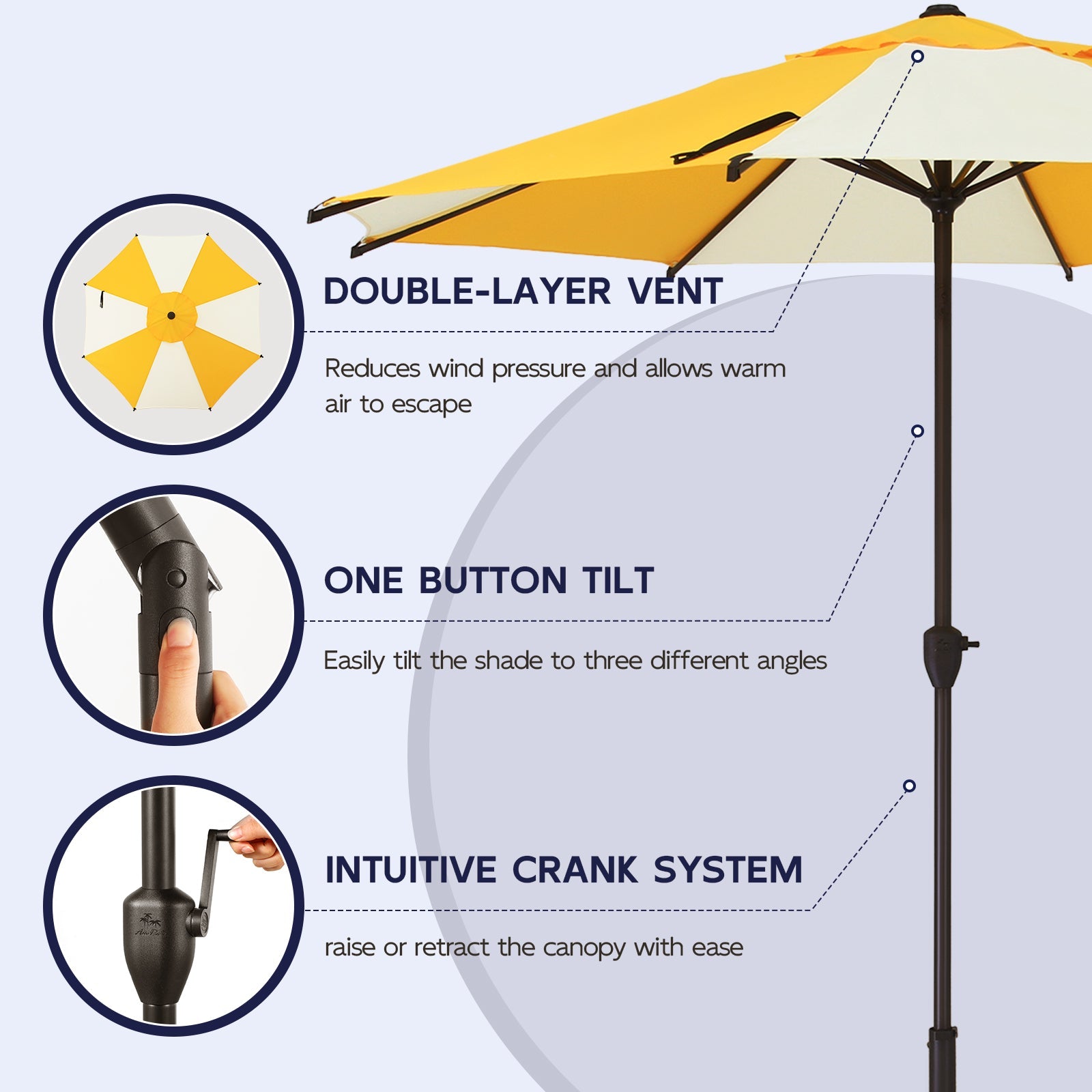 Lyon | 9ft Market Umbrella - Abba Patio