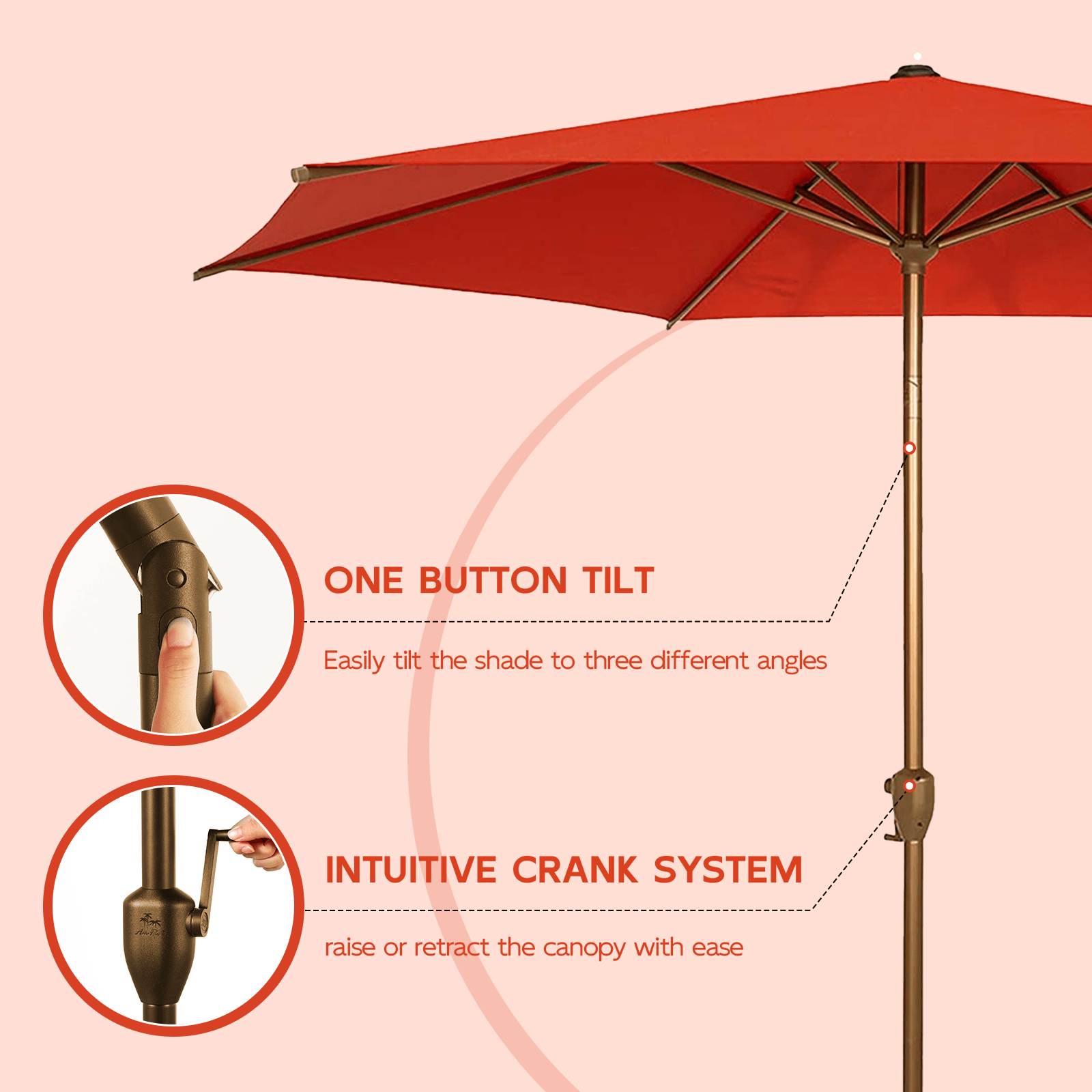 Lyon | 9ft Market Umbrella - Abba Patio
