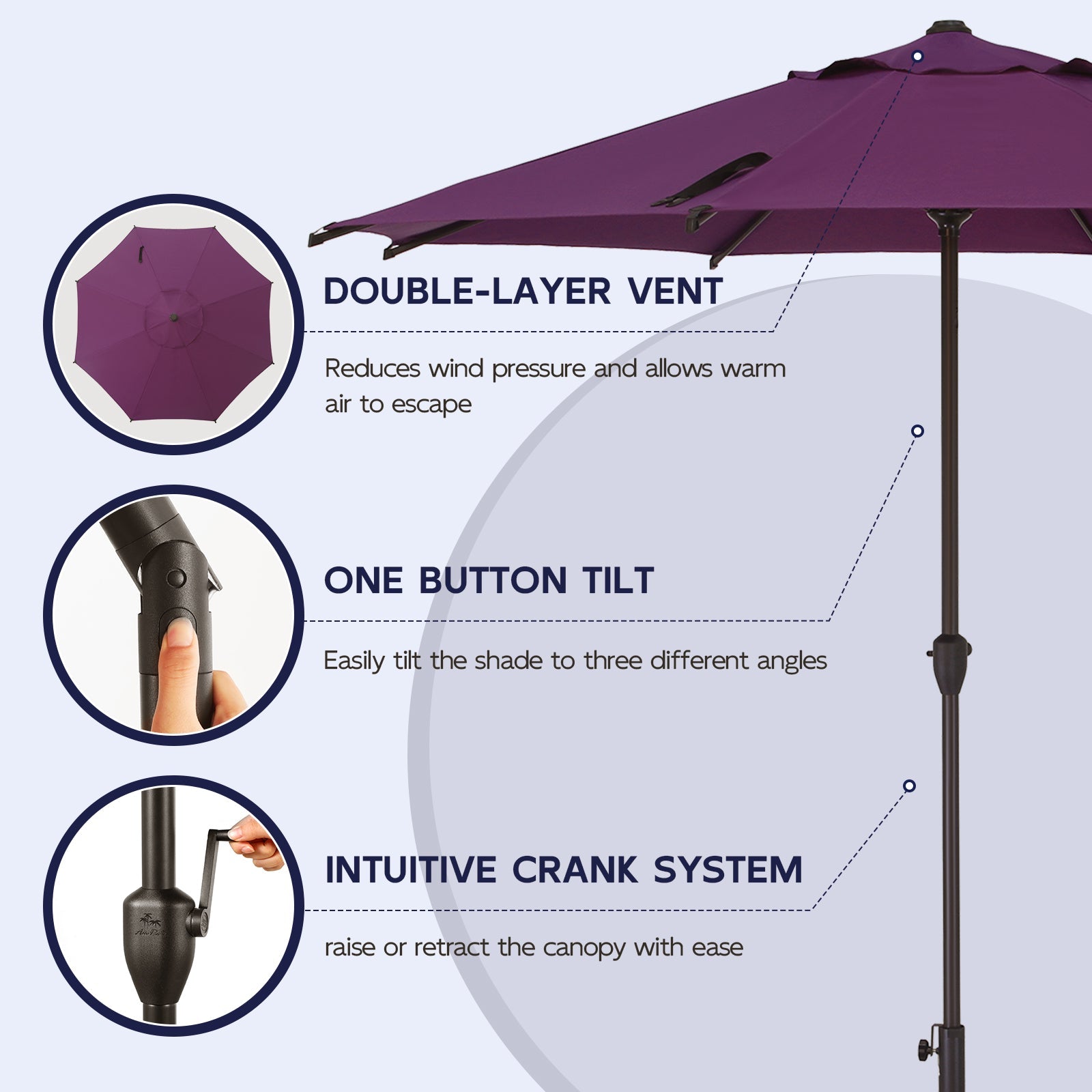 Lyon | 9ft Market Umbrella - Abba Patio