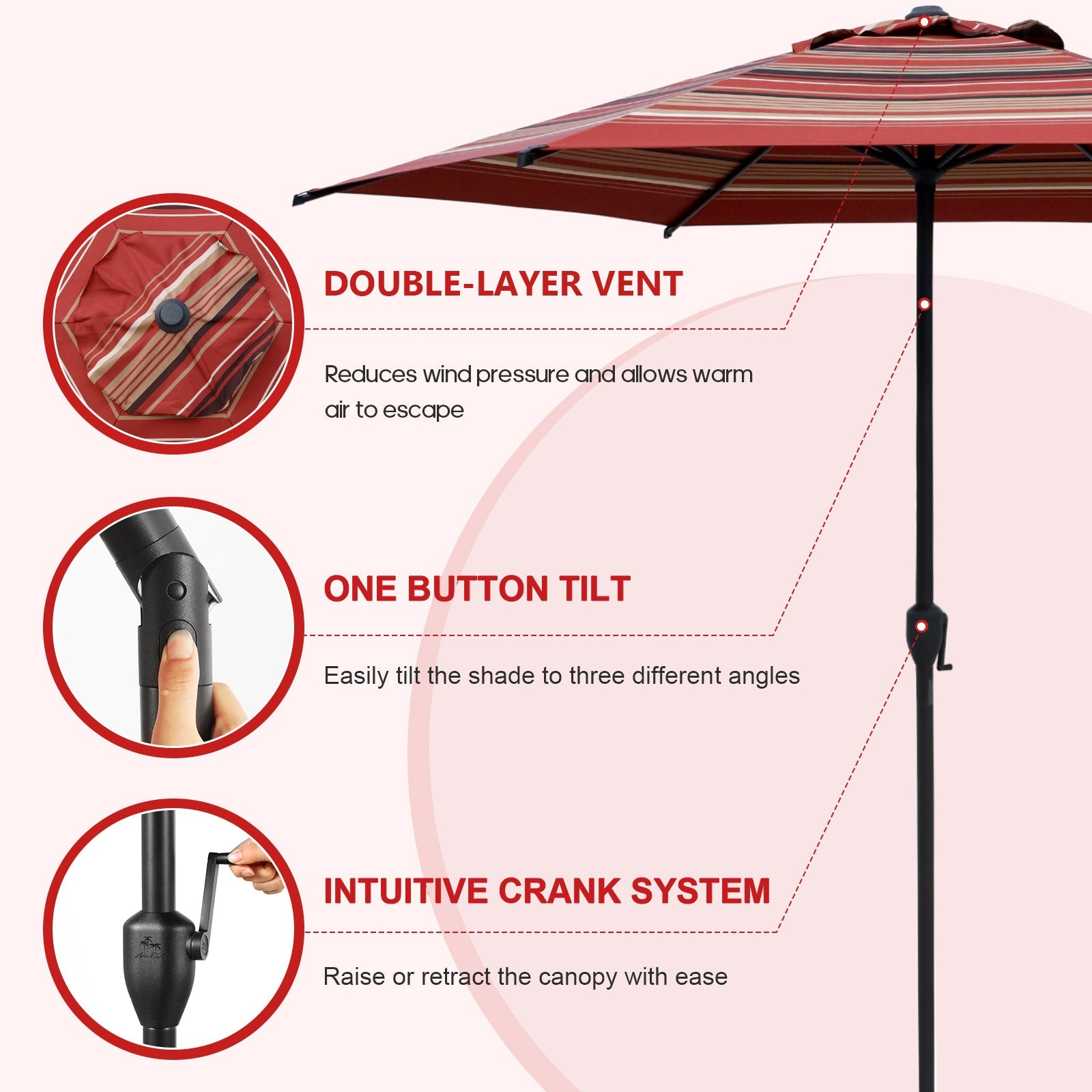 Lyon | 9ft Market Umbrella - Abba Patio