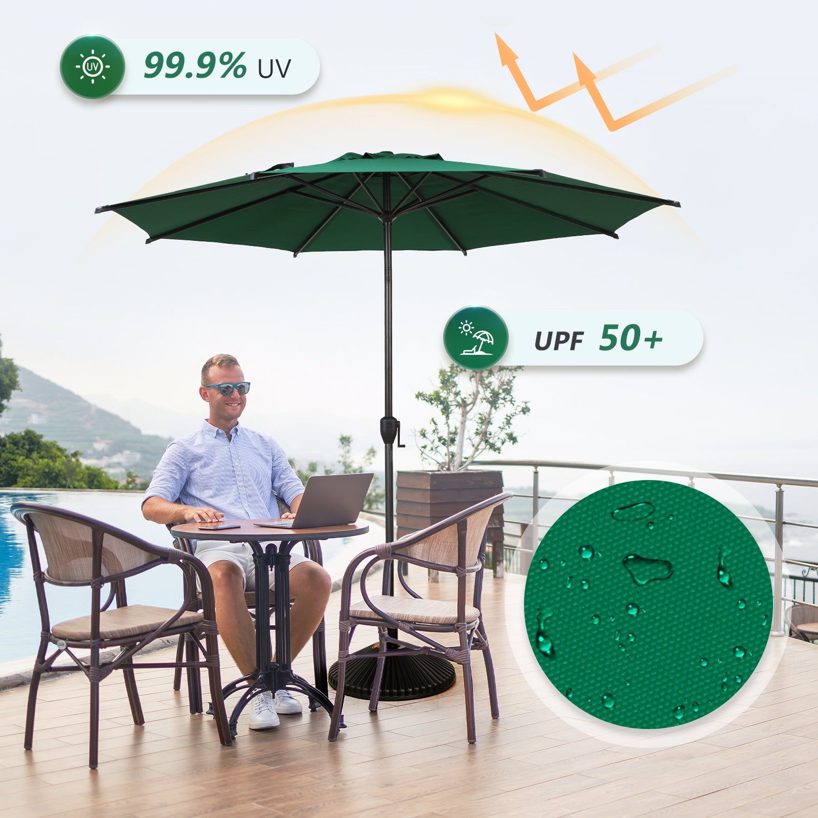 Lyon | 9ft Market Umbrella - Abba Patio