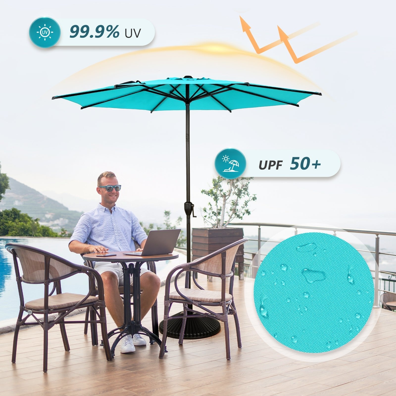 Lyon | 9ft Market Umbrella - Abba Patio
