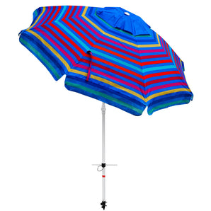 7 Feet Beach Umbrella with Sand Anchor, Push Button Tilt and Carry Bag