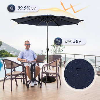 Abba Patio Lyon 11 ft. Steel Market Horizontal Tilt Patio Umbrella in Light Blue Abba Patio Lyon 11 ft. Steel Market Horizontal Tilt Patio Umbrella in Light Blue