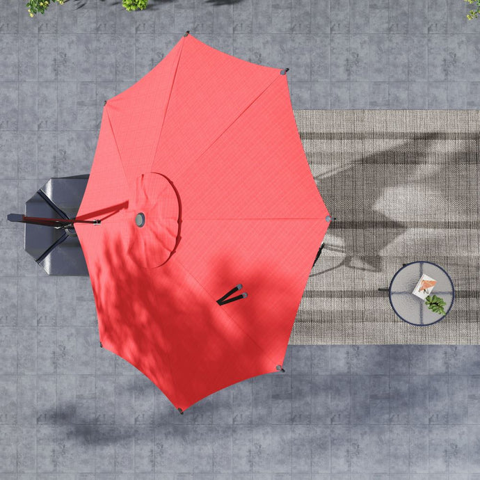 red stylish cantilever umbrella