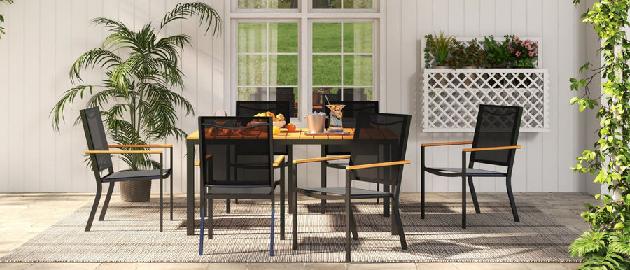 Stylish dining table set for patio