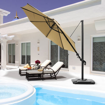 abba patio offset umbrella near the pool