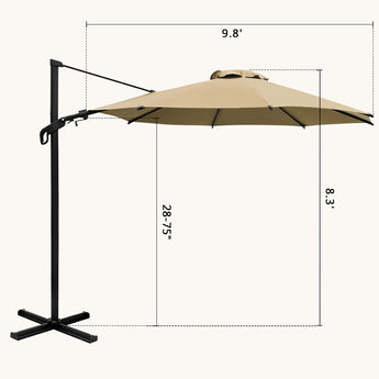 abba patio 8 x 10 feet rectangular cantilever umbrella 10 Feet Cantilever Offset Umbrella