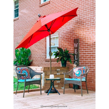 Abba Patio 9 Feet Market Umbrella with Push Button Tilt & Crank (Cover Included)