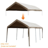 Replacement Top Canopy Cover for 10 x 20-Feet 8 Legs Carports with Ball Bungees (Frame Not Included) - Abba Patio